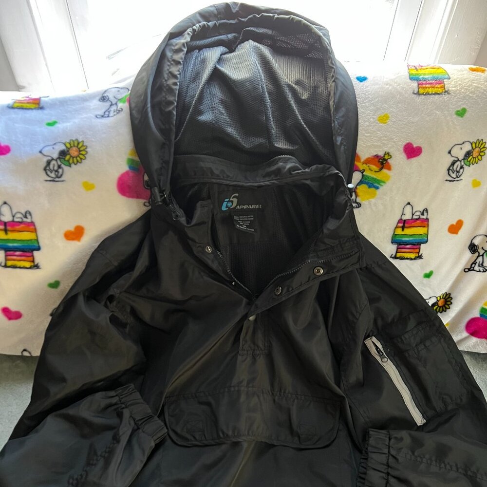 I5 Brand Rain Jacket/Windbreaker XXL Black